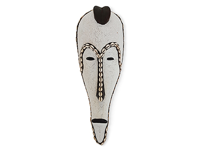 Large Fang Beaded Mask White - 1